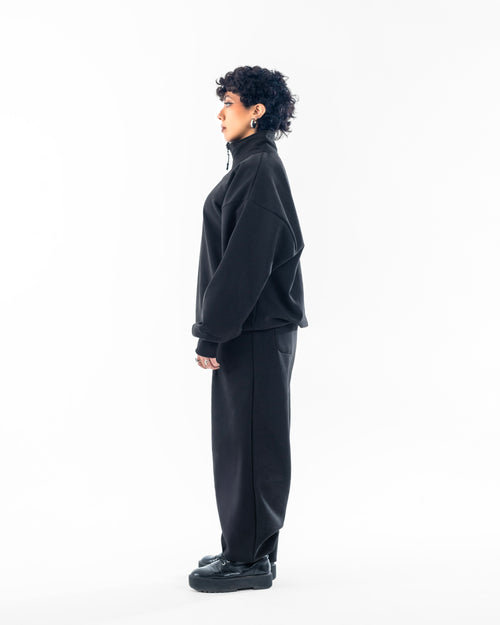 Oversized Mockneck Black